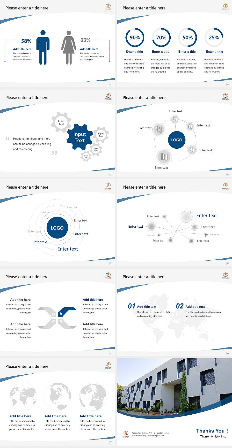 Monark University Course/Courseware Creation PPT Template4:3 ratio PPT effect preview image4