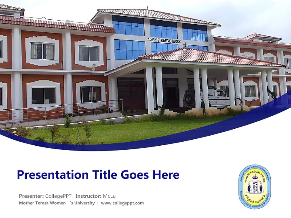 Mother Teresa Women ‘s University Course/Courseware Creation PPT Template4:3 ratio PPT effect preview image5