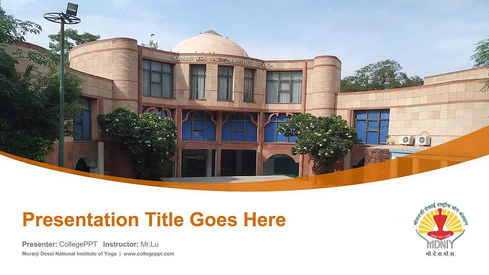Morarji Desai National Institute of Yoga Course/Courseware Creation PPT Template16:9 ratio PPT effect preview image