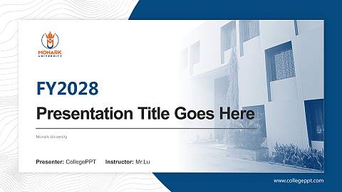 Monark University Academic Presentation/Research Findings Report PPT Template