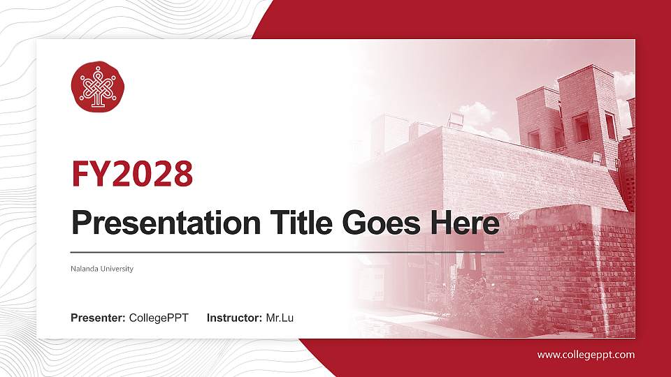 Nalanda University Academic Presentation/Research Findings Report PPT Template16:9 ratio PPT effect preview image