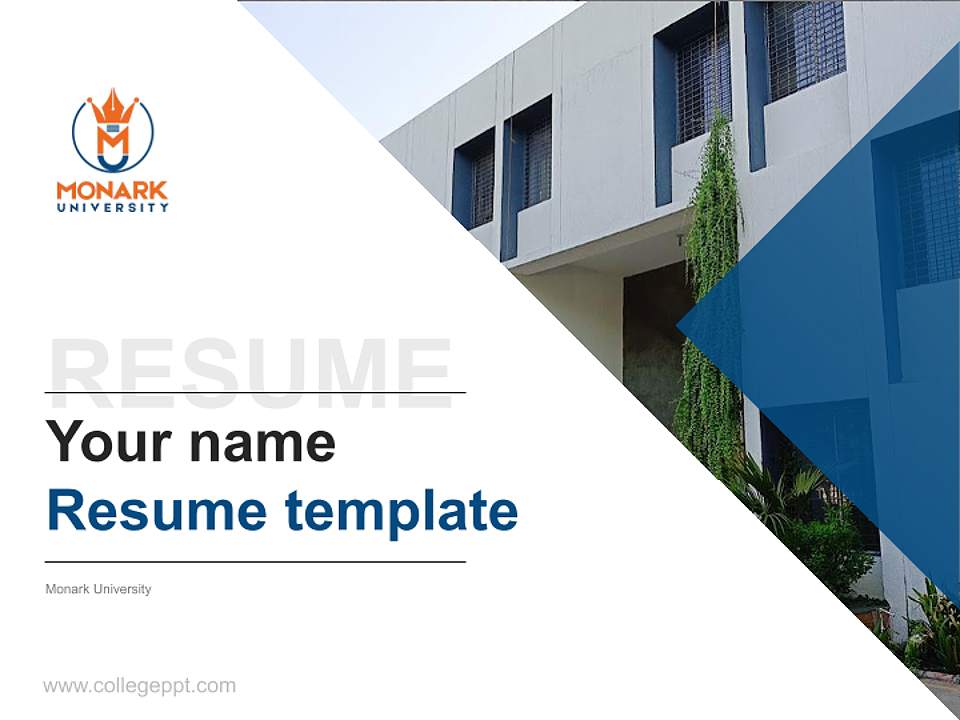 Monark University Resume PPT Template4:3 ratio PPT effect preview image5