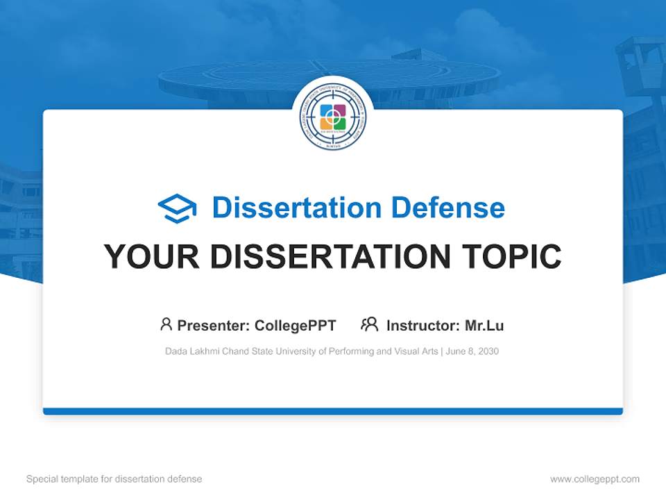 Dada Lakhmi Chand State University of Performing and Visual Arts Graduation Thesis Defense PPT Template4:3 ratio PPT effect preview image7