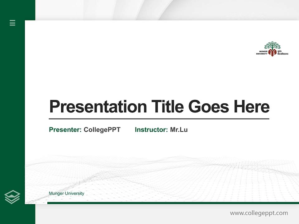Munger University Thesis Proposal/Graduation Defense PPT Template4:3 ratio PPT effect preview image5