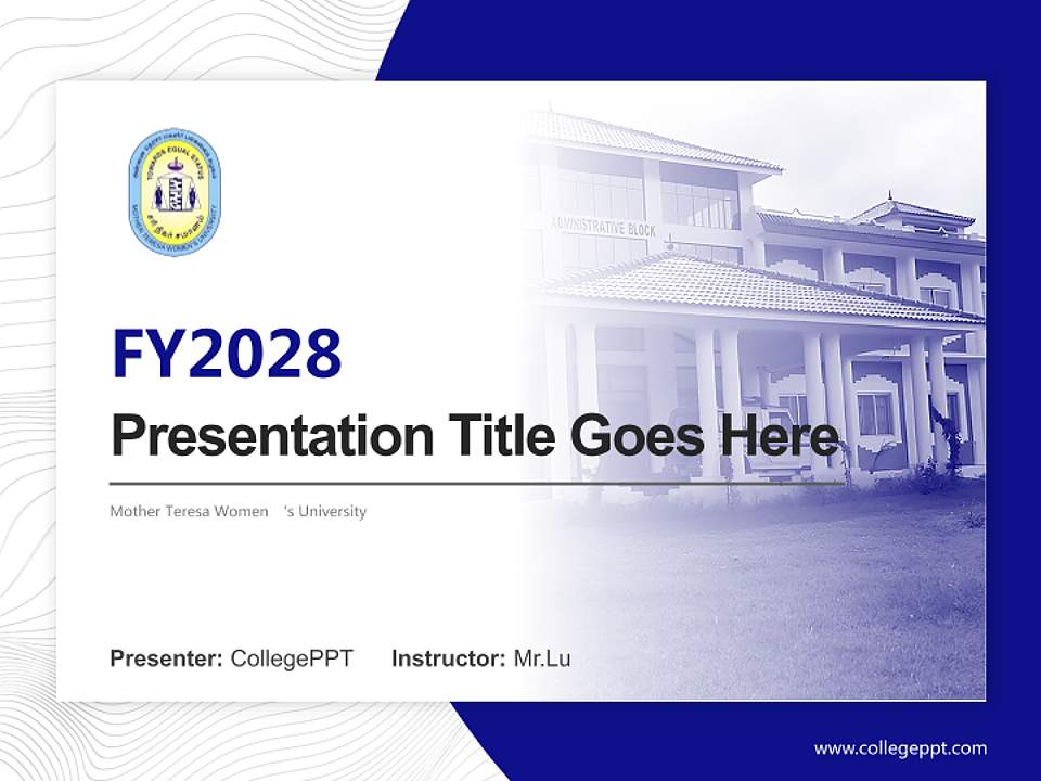 Mother Teresa Women ‘s University Academic Presentation/Research Findings Report PPT Template4:3 ratio PPT effect preview image5