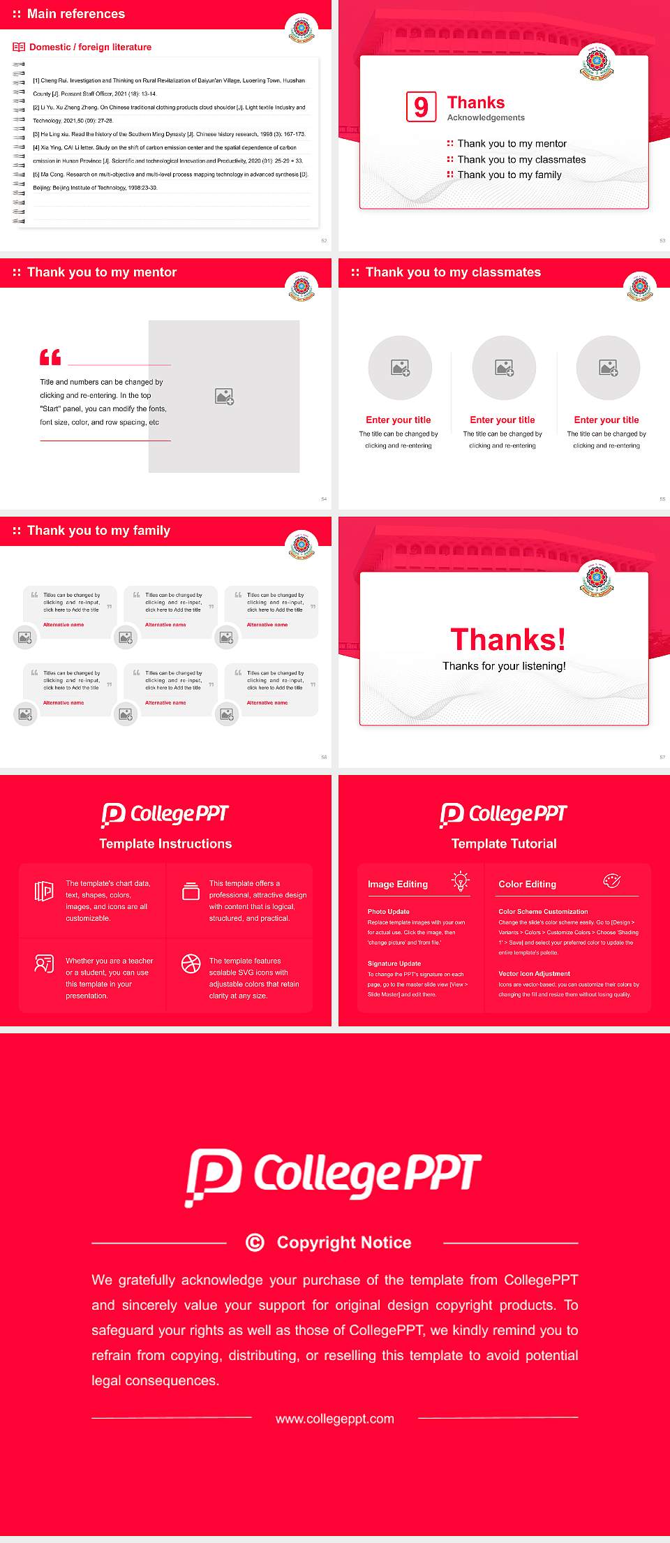 Nalanda Open University Graduation Thesis Defense PPT Template4:3 ratio PPT effect preview image7