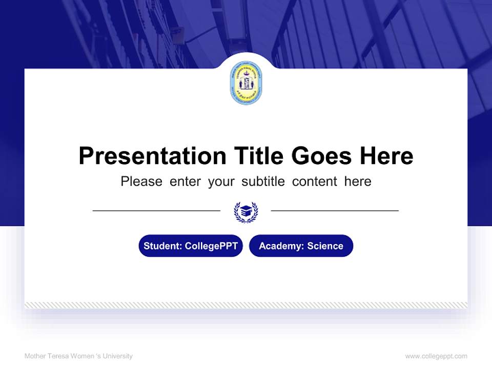Mother Teresa Women ‘s University National Scholarship Defense PPT Template4:3 ratio PPT effect preview image4