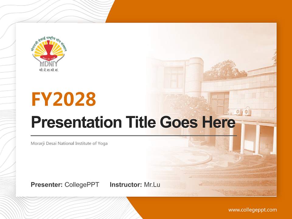 Morarji Desai National Institute of Yoga Academic Presentation/Research Findings Report PPT Template4:3 ratio PPT effect preview image5