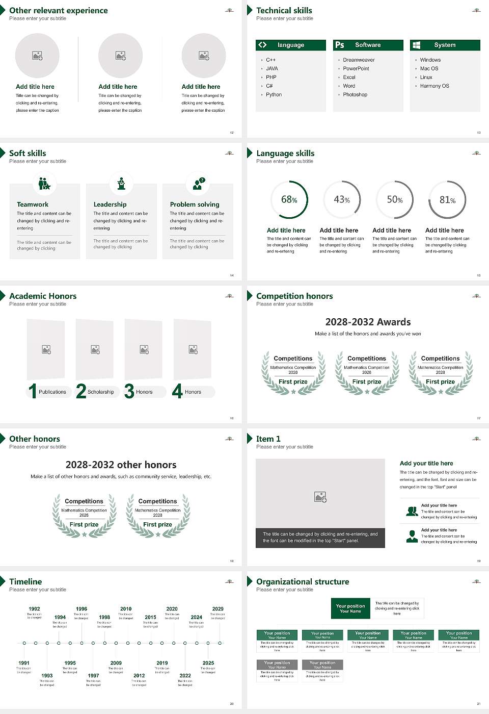 Munger University Resume PPT Template16:9 ratio PPT effect preview image3