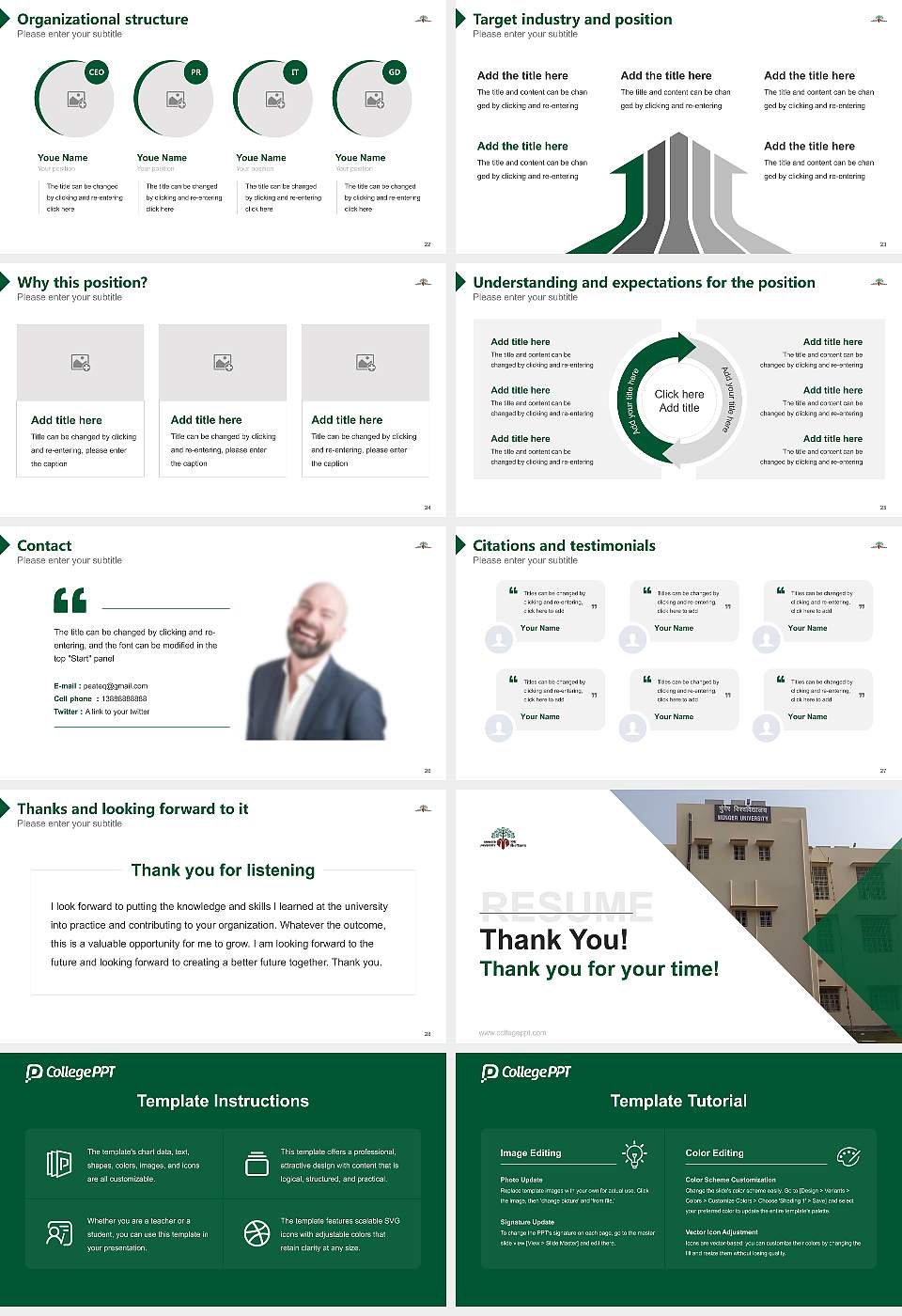 Munger University Resume PPT Template16:9 ratio PPT effect preview image4
