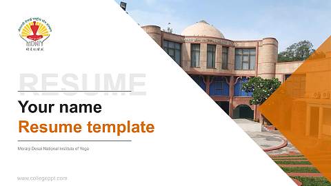 Morarji Desai National Institute of Yoga Resume PPT Template