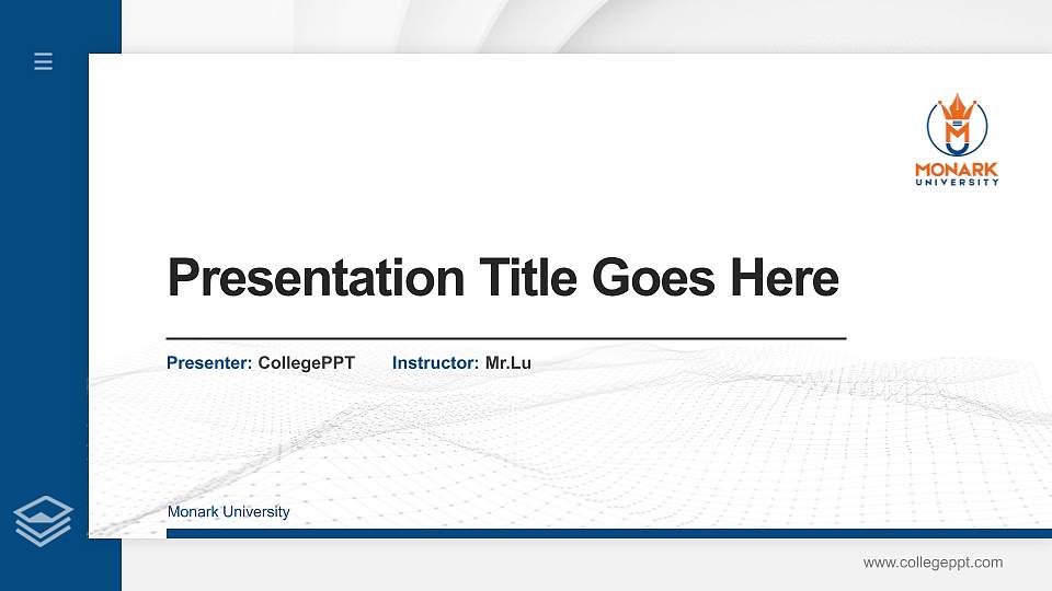 Monark University Thesis Proposal/Graduation Defense PPT Template16:9 ratio PPT effect preview image