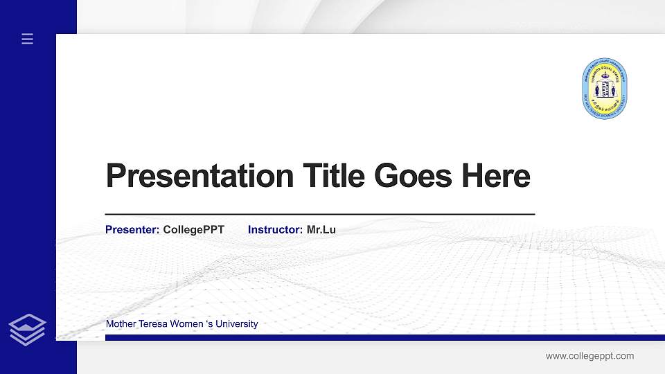 Mother Teresa Women ‘s University Thesis Proposal/Graduation Defense PPT Template16:9 ratio PPT effect preview image
