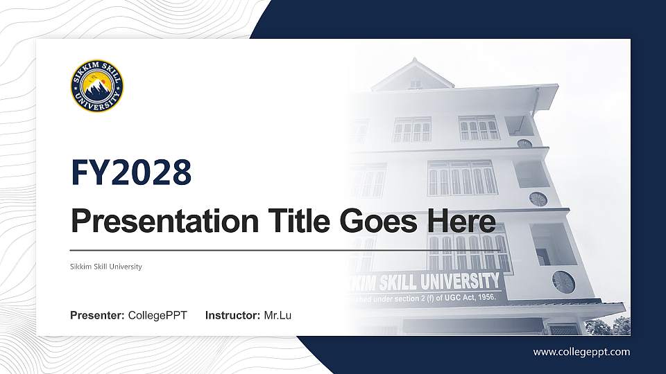 Sikkim Skill University Academic Presentation/Research Findings Report PPT Template16:9 ratio PPT effect preview image