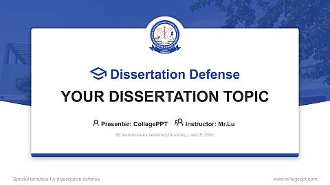 Sri Venkateswara Veterinary University Graduation Thesis Defense PPT Template
