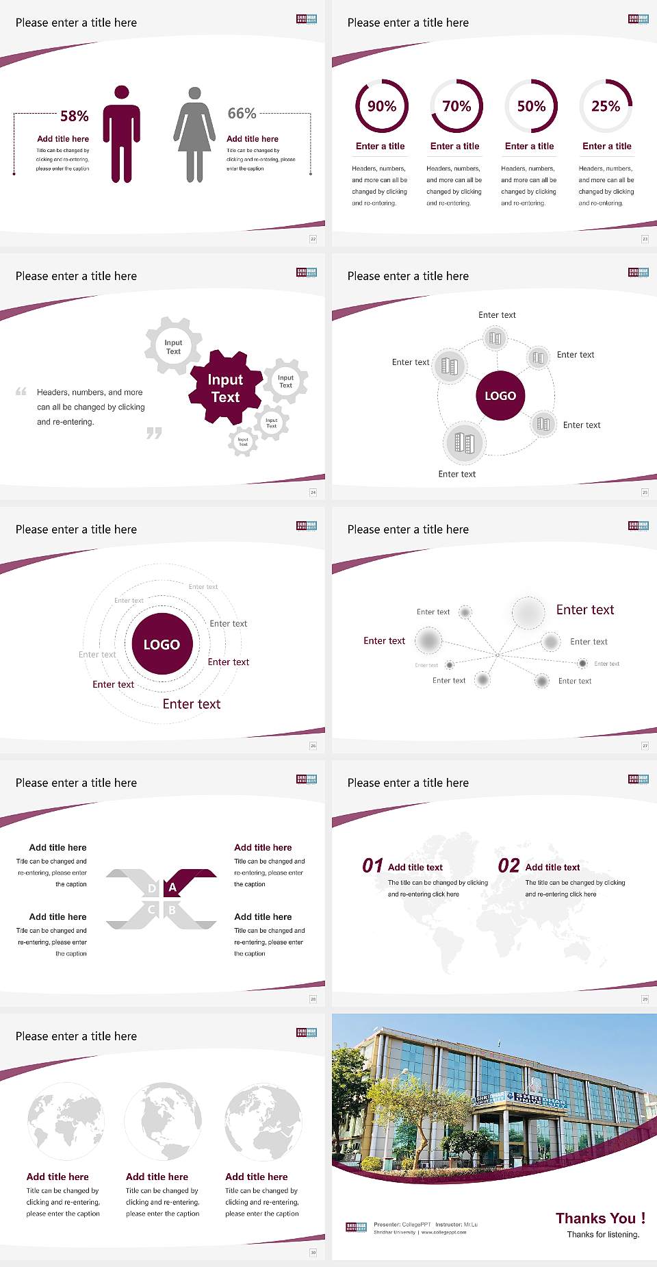 Shridhar University Course/Courseware Creation PPT Template4:3 ratio PPT effect preview image4