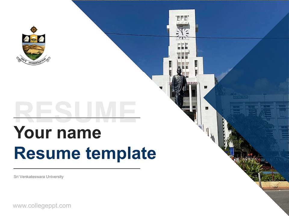 Sri Venkateswara University Resume PPT Template4:3 ratio PPT effect preview image5