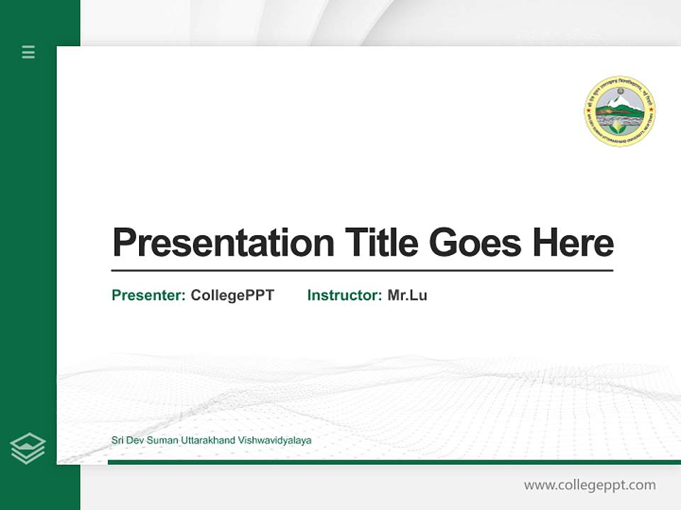 Sri Dev Suman Uttarakhand Vishwavidyalaya Thesis Proposal/Graduation Defense PPT Template4:3 ratio PPT effect preview image5