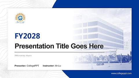 SRM University, Haryana Academic Presentation/Research Findings Report PPT Template