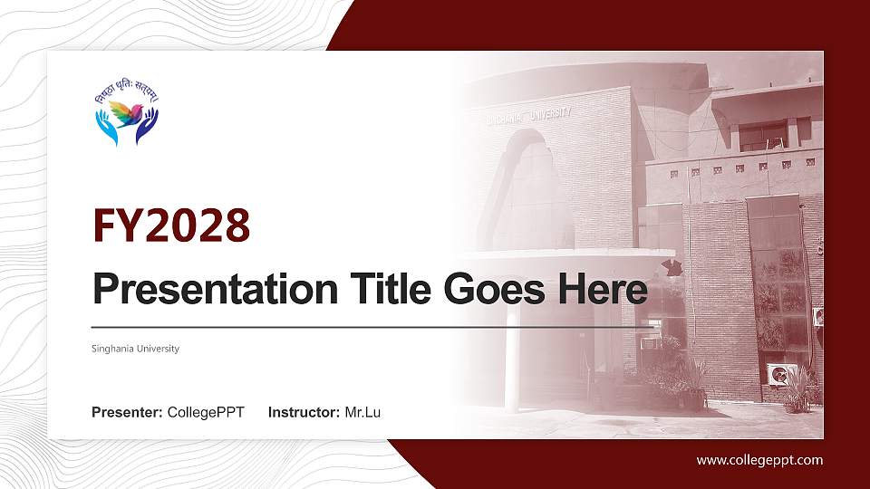 Singhania University Academic Presentation/Research Findings Report PPT Template16:9 ratio PPT effect preview image