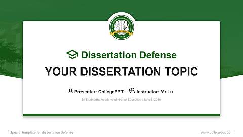 Sri Siddhartha Academy of Higher Education Graduation Thesis Defense PPT Template