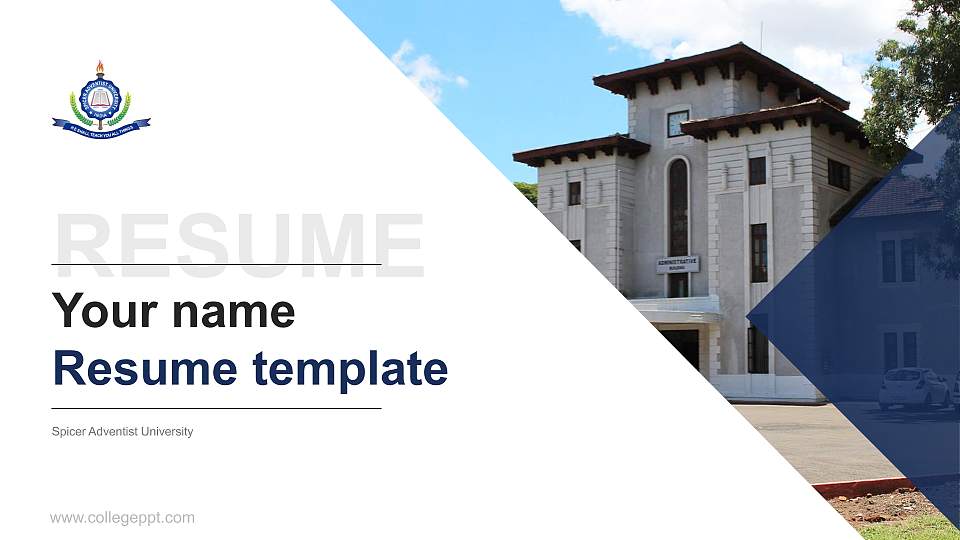 Spicer Adventist University Resume PPT Template16:9 ratio PPT effect preview image