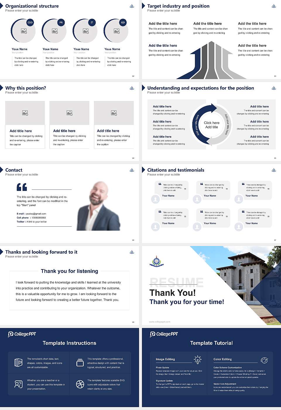 Spicer Adventist University Resume PPT Template16:9 ratio PPT effect preview image4