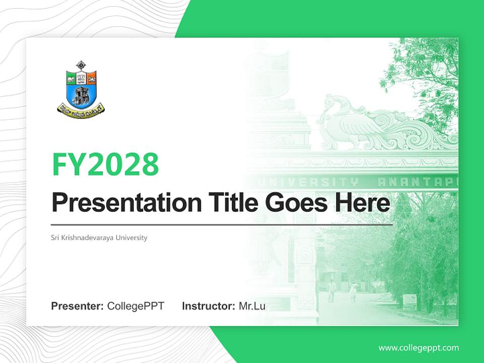 Sri Krishnadevaraya University Academic Presentation/Research Findings Report PPT Template4:3 ratio PPT effect preview image5