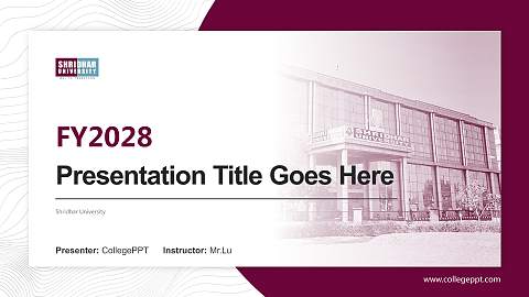 Shridhar University Academic Presentation/Research Findings Report PPT Template