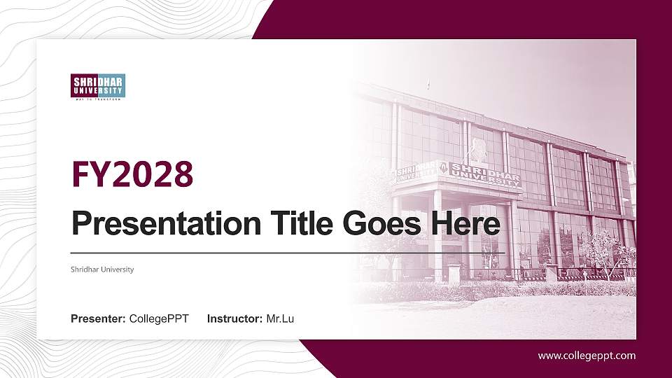 Shridhar University Academic Presentation/Research Findings Report PPT Template16:9 ratio PPT effect preview image