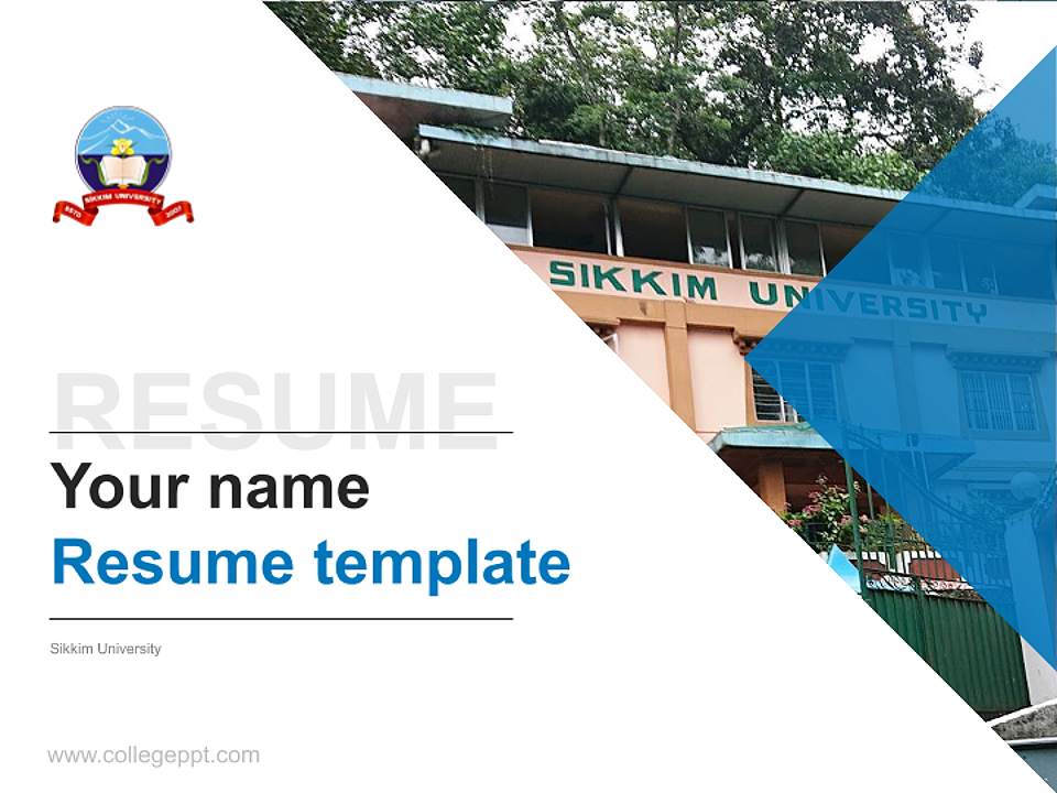 Sikkim University Resume PPT Template4:3 ratio PPT effect preview image5
