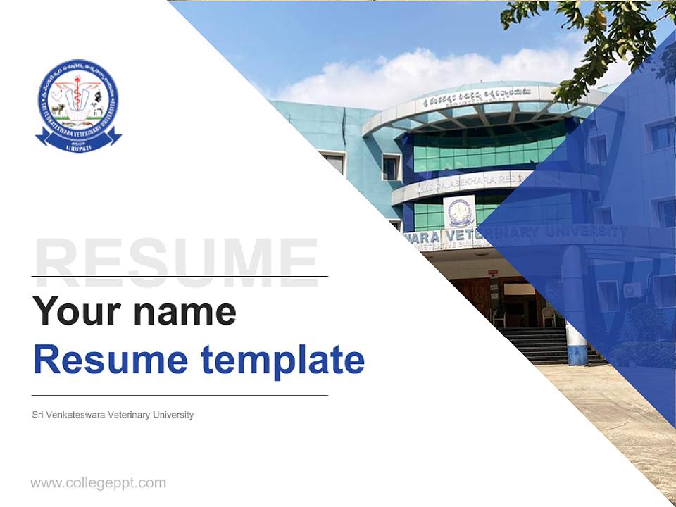 Sri Venkateswara Veterinary University Resume PPT Template4:3 ratio PPT effect preview image5