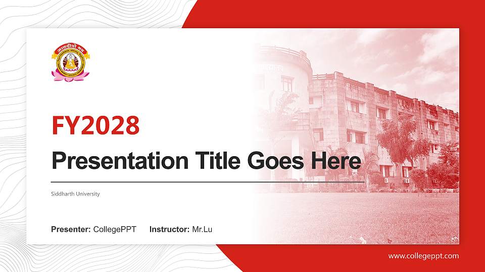 Siddharth University Academic Presentation/Research Findings Report PPT Template16:9 ratio PPT effect preview image