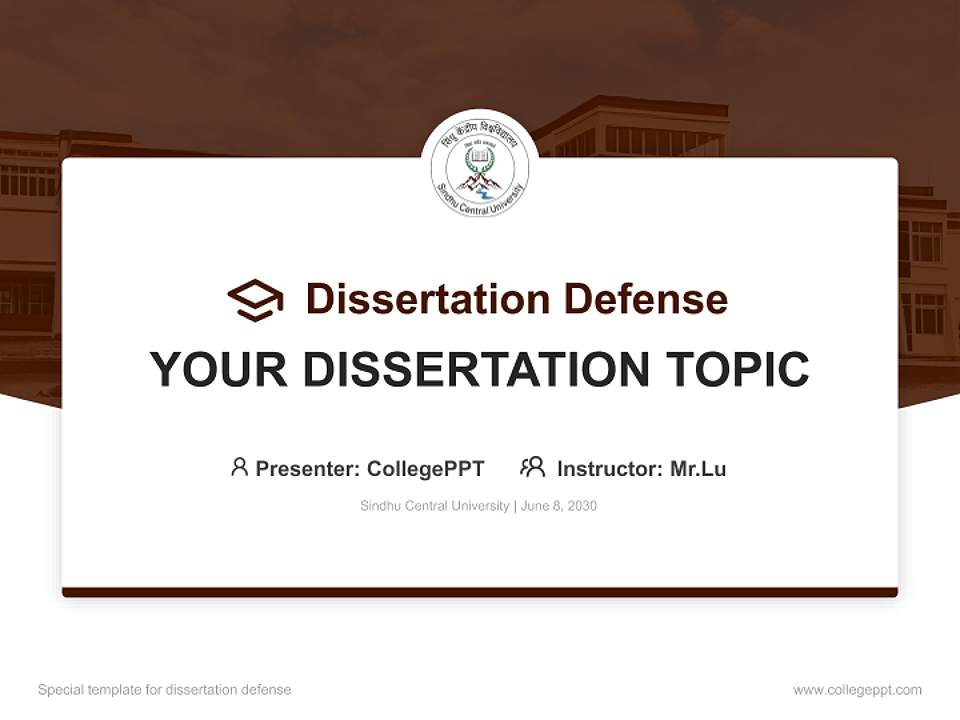 Sindhu Central University Graduation Thesis Defense PPT Template4:3 ratio PPT effect preview image7