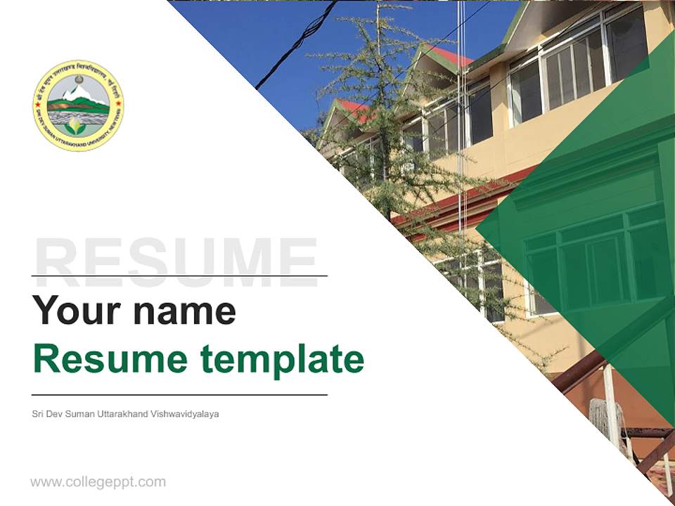 Sri Dev Suman Uttarakhand Vishwavidyalaya Resume PPT Template4:3 ratio PPT effect preview image5