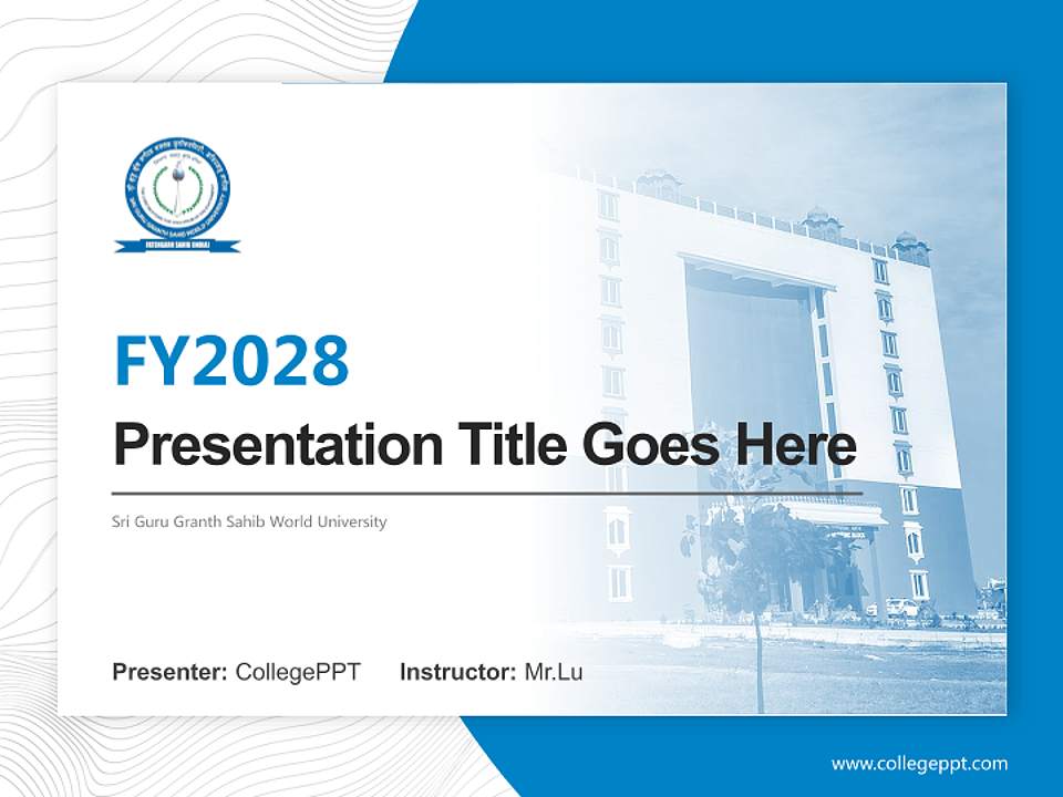 Sri Guru Granth Sahib World University Academic Presentation/Research Findings Report PPT Template4:3 ratio PPT effect preview image5