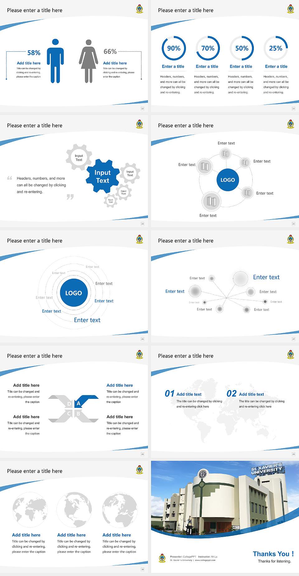St. Xavier ‘s University Course/Courseware Creation PPT Template4:3 ratio PPT effect preview image4