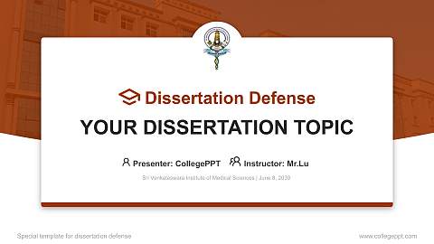 Sri Venkateswara Institute of Medical Sciences Graduation Thesis Defense PPT Template