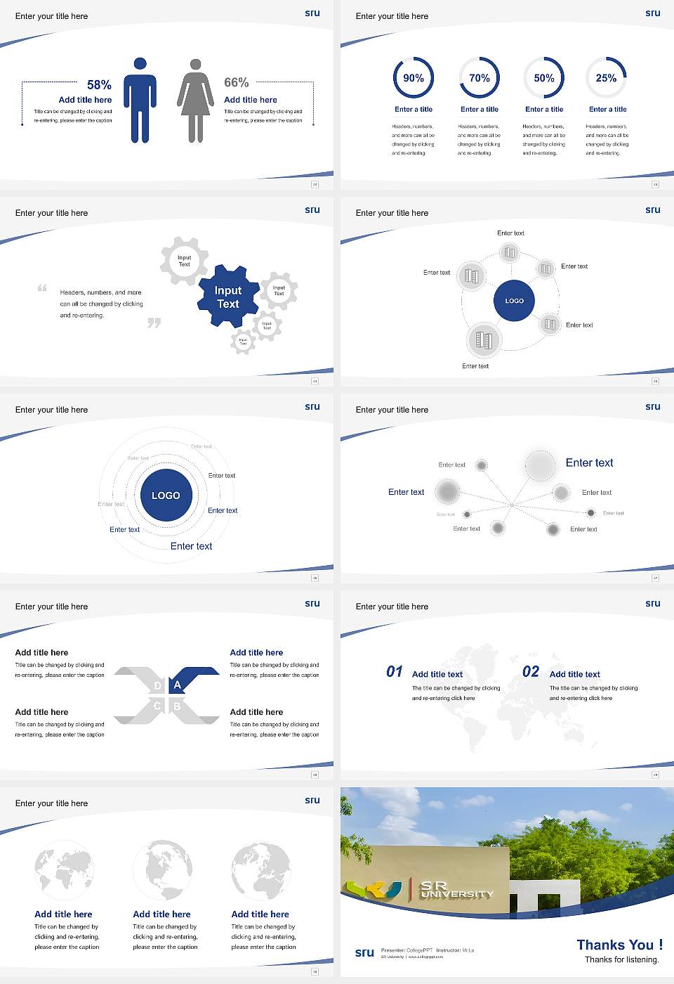 SR University Course/Courseware Creation PPT Template16:9 ratio PPT effect preview image4