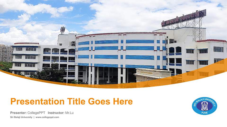 Sri Balaji University Course/Courseware Creation PPT Template16:9 ratio PPT effect preview image