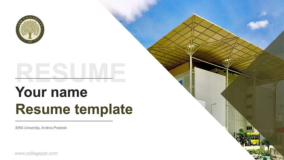SRM University, Andhra Pradesh Resume PPT Template16:9 ratio PPT effect preview image