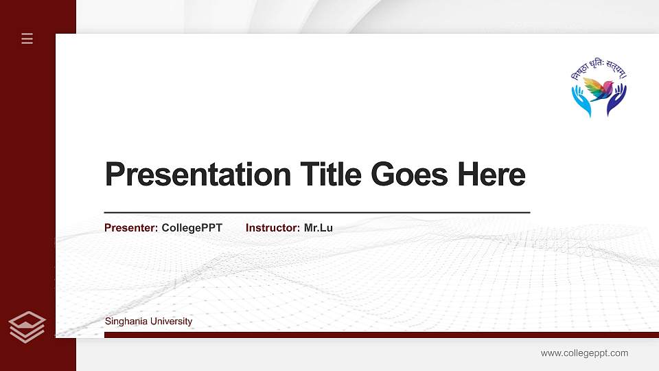 Singhania University Thesis Proposal/Graduation Defense PPT Template16:9 ratio PPT effect preview image