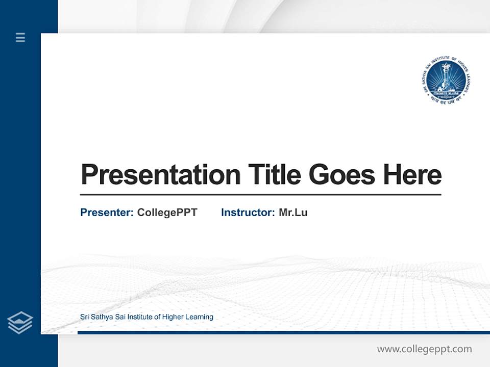 Sri Sathya Sai Institute of Higher Learning Thesis Proposal/Graduation Defense PPT Template4:3 ratio PPT effect preview image5