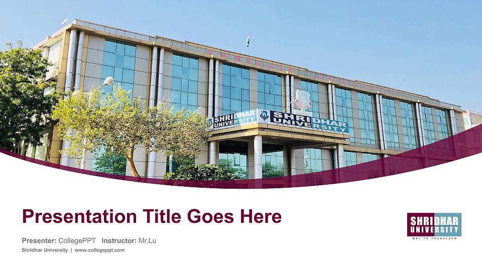Shridhar University Course/Courseware Creation PPT Template16:9 ratio PPT effect preview image1
