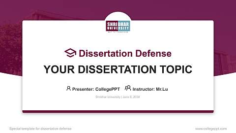 Shridhar University Graduation Thesis Defense PPT Template