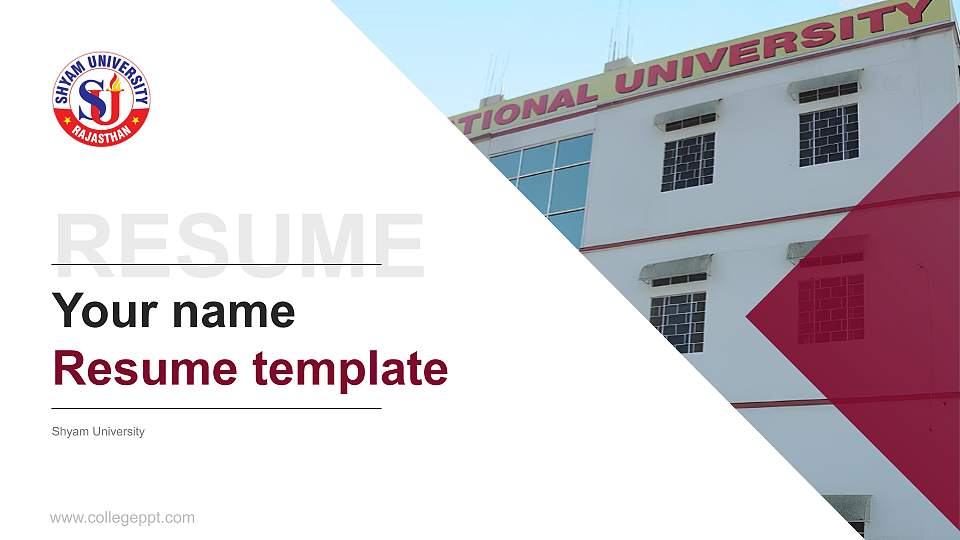 Shyam University Resume PPT Template16:9 ratio PPT effect preview image