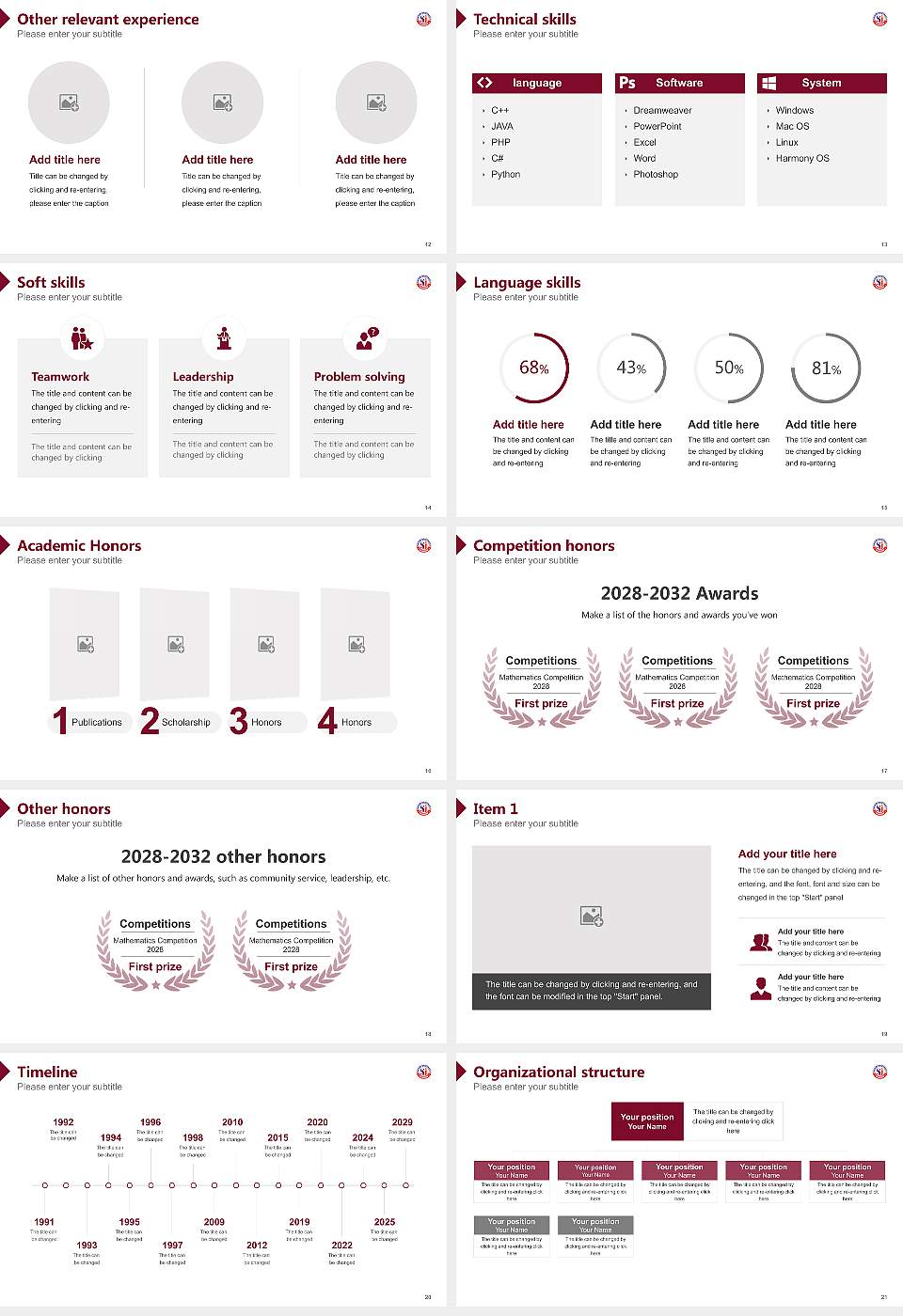 Shyam University Resume PPT Template16:9 ratio PPT effect preview image3