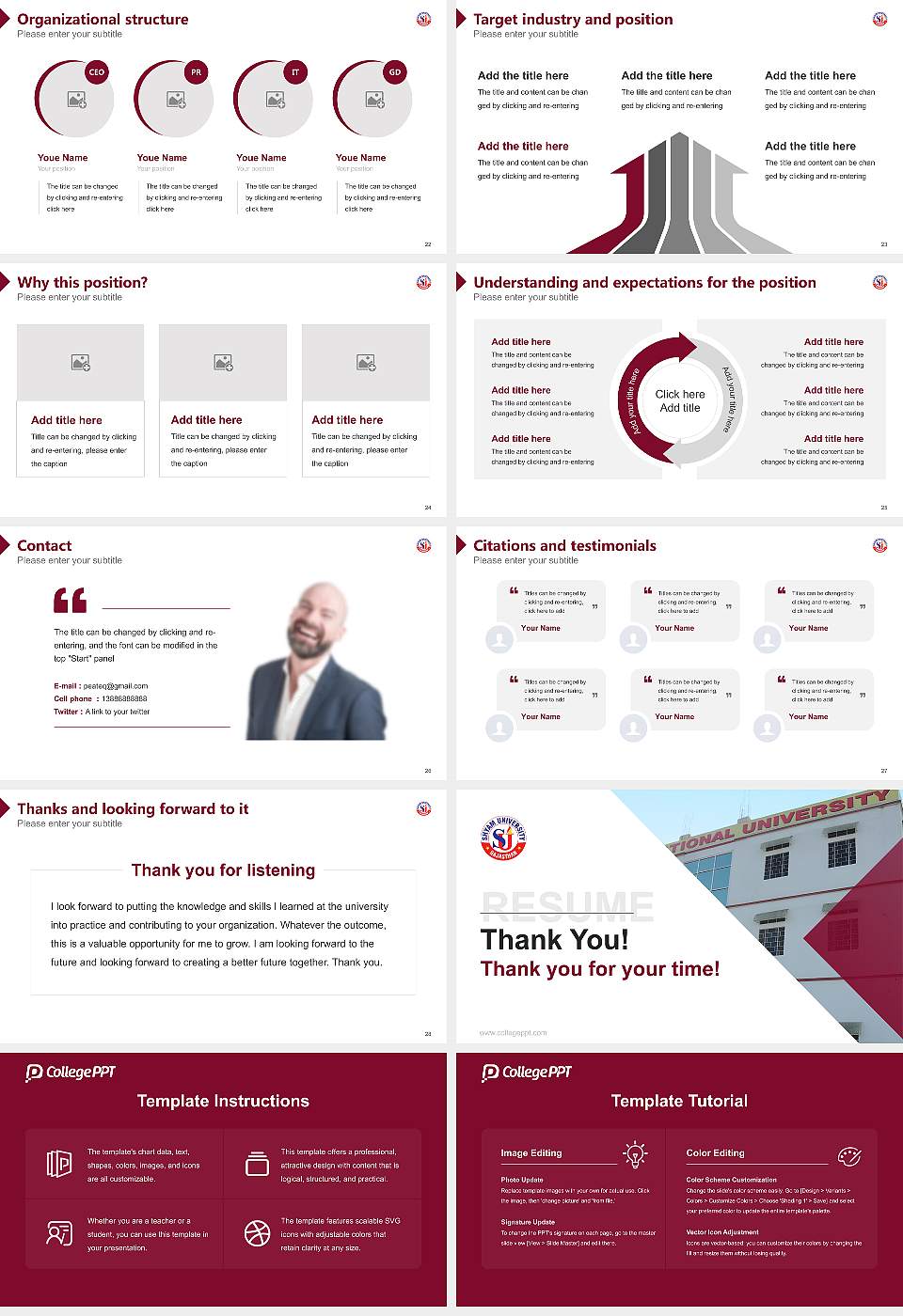 Shyam University Resume PPT Template16:9 ratio PPT effect preview image4