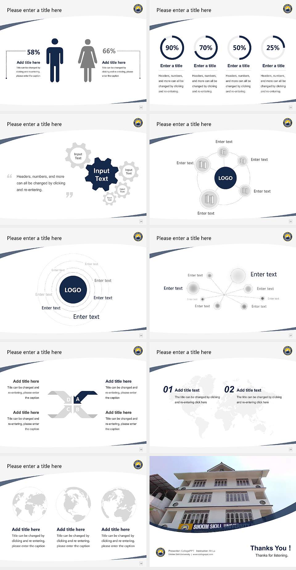 Sikkim Skill University Course/Courseware Creation PPT Template4:3 ratio PPT effect preview image4