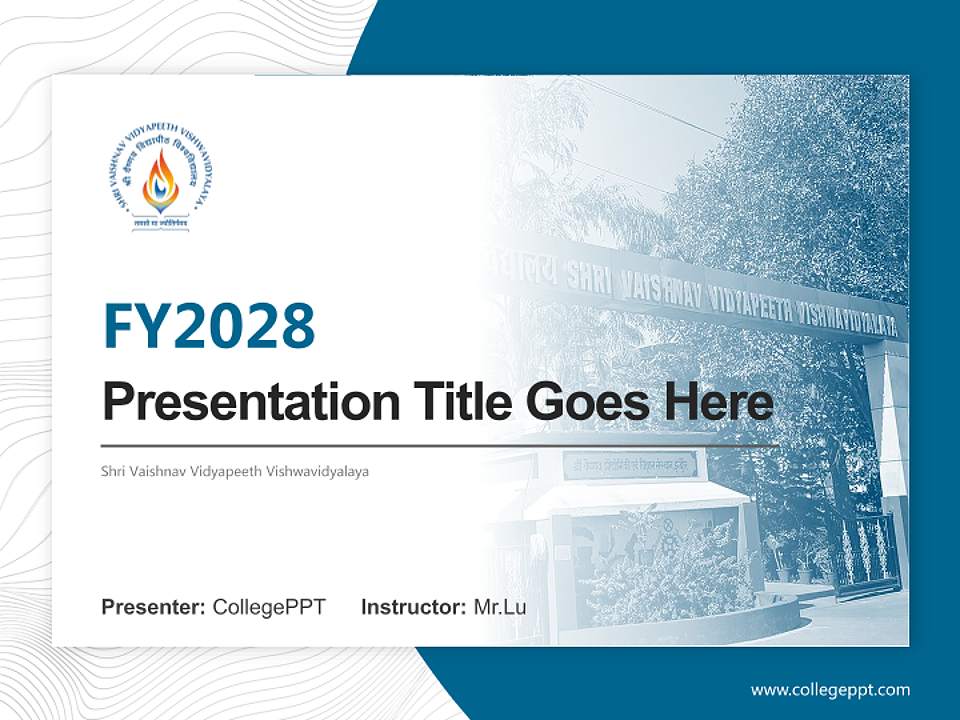 Shri Vaishnav Vidyapeeth Vishwavidyalaya Academic Presentation/Research Findings Report PPT Template4:3 ratio PPT effect preview image5